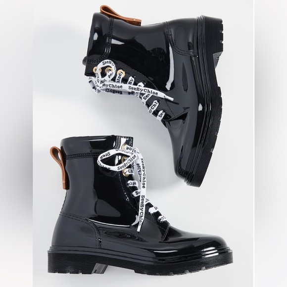 BNIB See By Chloe Florrie black rain boots size 36 - Picture 9 of 10